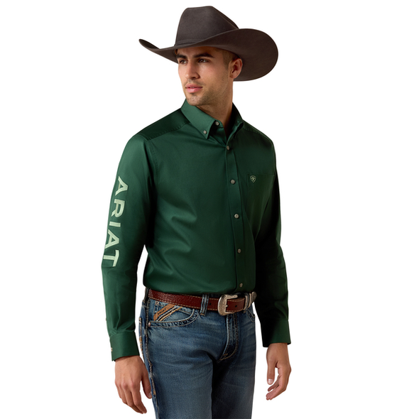 ARIAT TEAM LOGO PINENEEDLE GREEN - MENS SHIRT  - 10079291