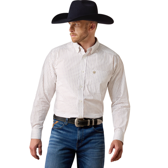 ARIAT WF REGINALD WHITE DIAMOND - MENS SHIRT  - 10080625