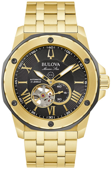 BULOVA MARINE STAR GOLD BLACK - ACCESSORIES WATCH BULOVA - 98A273
