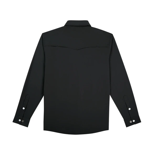 PONCHO  BLACK PERFORMANCE NYLON SNAP - KIDS BOYS SHIRT - THE NEWT