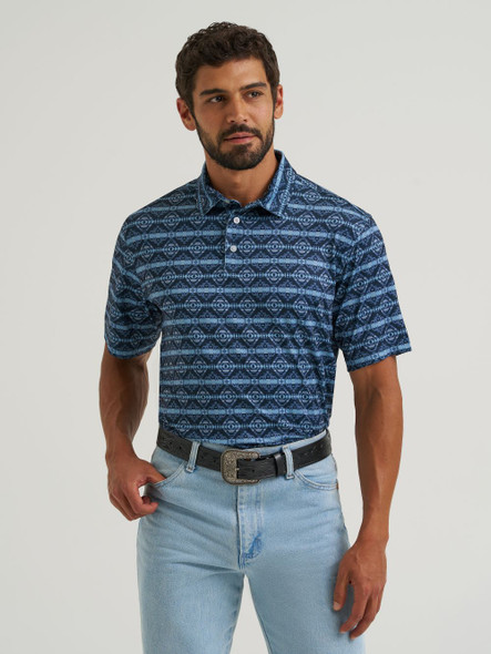 WRANGLER ATG X PERFORMANCE INDIGO PRINT - MENS POLO  - 112382433