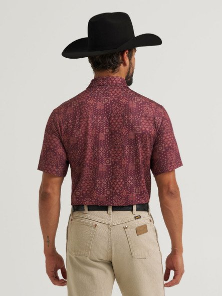 WRANGLER PERFORMANCE BURGUNDY FIG BANDA - MENS POLO  - 112382434