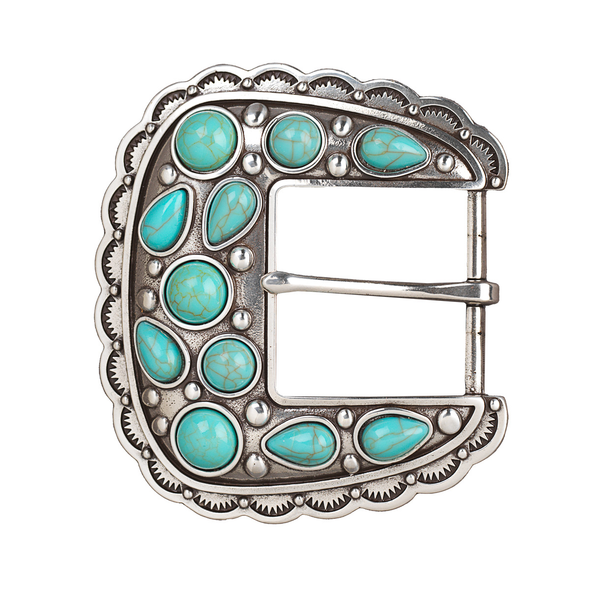 BLAZZIN ROXX TURQUOISE STONES SQUARE - ACC BUCKLE  - 37931