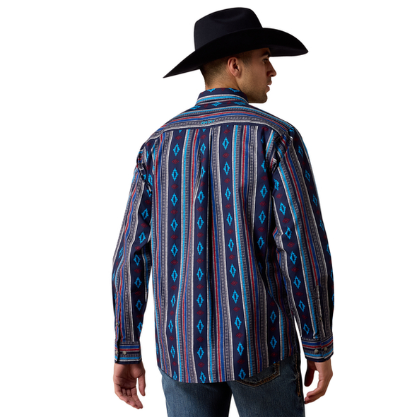 ARIAT NOVAK BLUE MULTI PRINT - MENS SHIRT  - 10080743