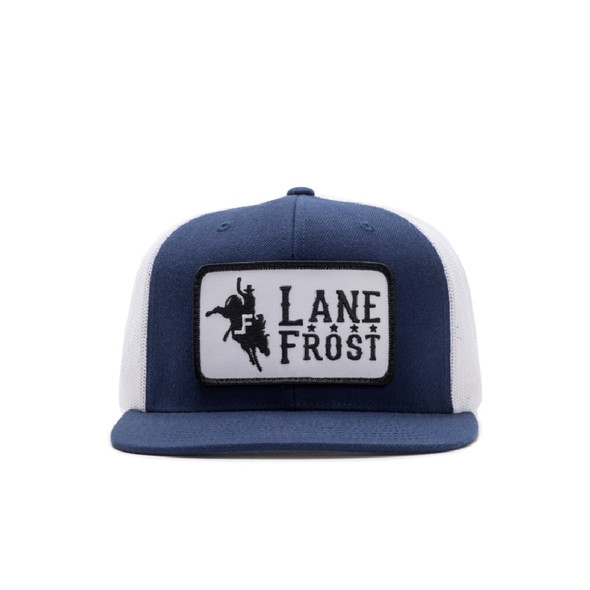 LANE FROST NAVY  WHITE BRONCO PATCH - HATS CAP  - MIDNIGHT