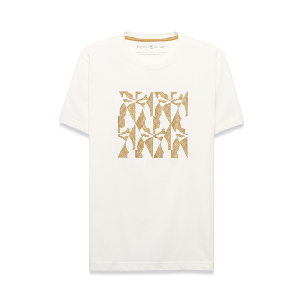 PSYCHO BUNNY ANGUS ECRU - MENS TEE  - MT0200468-049