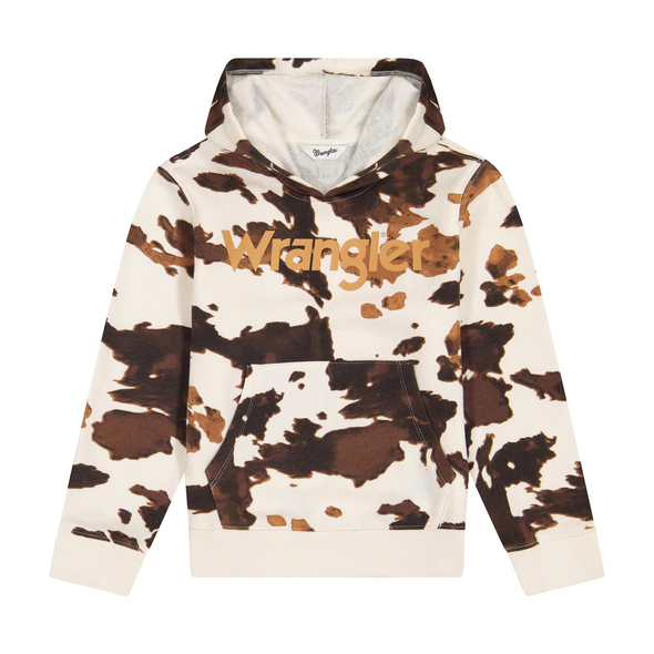 WRANGLER LOGO COW PRINT BROWN HOODIE - KIDS GIRLS OTHER - 112385525