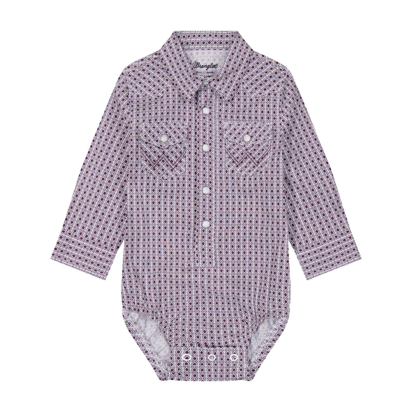 WRANGLER BODYSUIT PURPLE GREY - KIDS BOYS SHIRT - 112384756