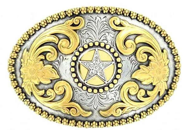 NOCONA OVAL FLORAL STAR BUCKLE - ACC BUCKLE  - 3756644