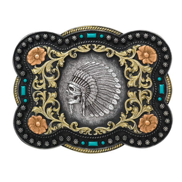 NOCONA INDIAN CHIEF SKULL BUCKLE - ACC BUCKLE  - 37038