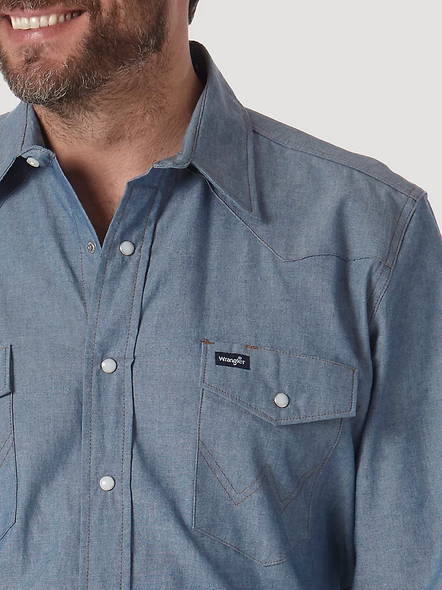WRANGLER COWBOY CUT LIGHT BLUE CHAMBRAY - MENS SHIRT  - MS70919