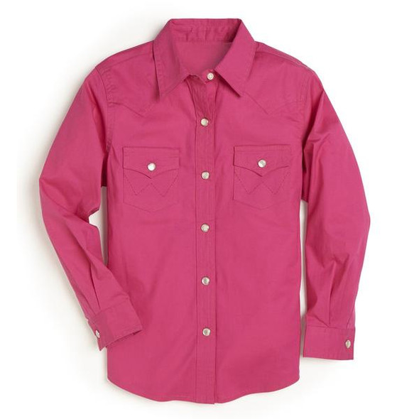 WRANGLER PINK PEARL SNAP WESTERN - KIDS GIRLS SHIRT - GW1003K