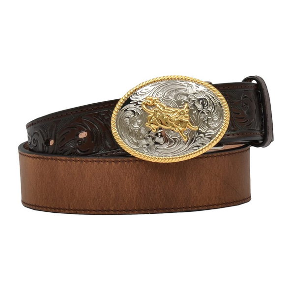 3-D BELT FLORAL EMBOSSED W/BUCKLE - ACCESSORIES BELT KIDS - D4202