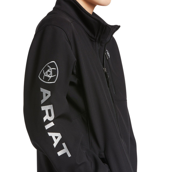 ARIAT TEAM LOGO SOFTSHELL BLACK - KIDS BOYS JACKET COR - 10030212