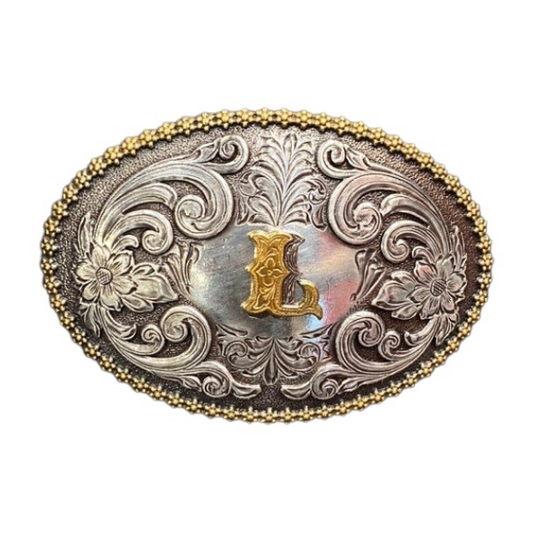 NOCONA OVAL INITIAL BUCKLE L - ACC BUCKLE  - 37072-L