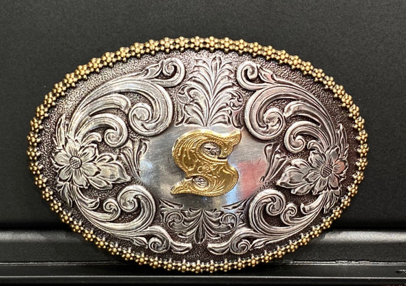 NOCONA OVAL INITIAL BUCKLE S - ACC BUCKLE  - 37072-S