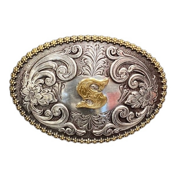 NOCONA OVAL INITIAL BUCKLE S - ACC BUCKLE  - 37072-S