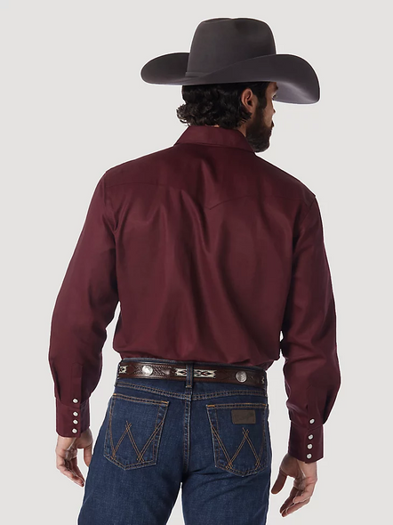 WRANGLER COWBOY CUT WESTERN SNAP MAROON - MENS SHIRT  - MS70719