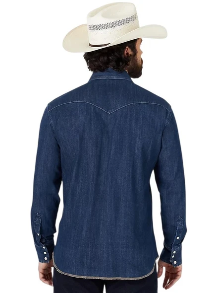 WRANGLER COWBOY CUT WESTERN SNAP DENIM - MENS SHIRT  - MS1041D