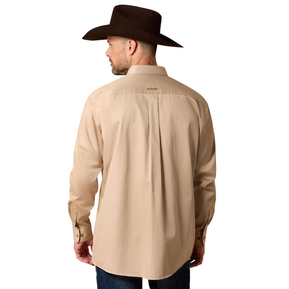 ARIAT KHAKI SOLID TWILL CLASSIC FIT - MENS SHIRT COR - 10000505