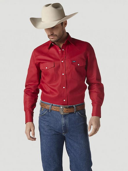 WRANGLER COWBOY CUT WORK SHIRT RED - MENS SHIRT  - MS70619