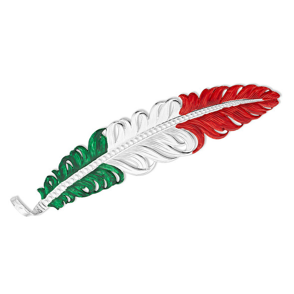 MONTANA SILVERSMITHS MEXICO FLAG HAT FEATHER - HATS ADD-ONS  - HF4059MEX