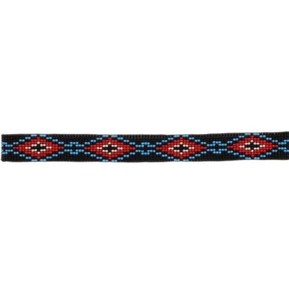 TWISTER BEADED STRETCH BLACK RED - HATS ADD-ONS  - 0272701