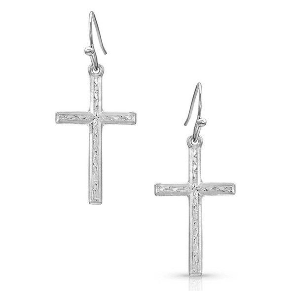 MONTANA SILVERSMITHS GRATITUDE CROSS SILVER - ACCESSORIES JEWELRY EARRINGS - ER4342