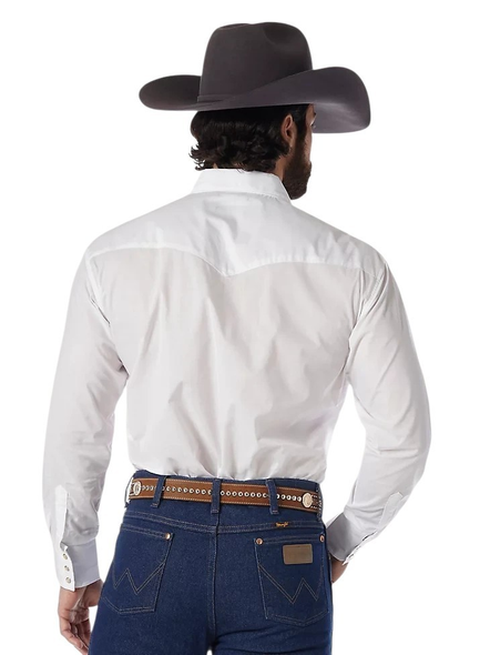 WRANGLER SPORT WHITE WESTERN SNAP SHIRT - MENS SHIRT  - 71105WH