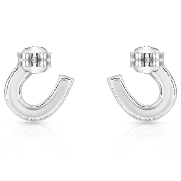 MONTANA SILVERSMITHS SILVER RHINESTONE HORSESHOES - ACCESSORIES JEWELRY EARRINGS - ER808