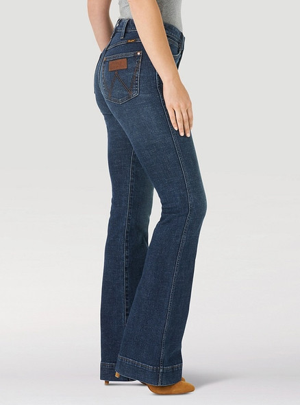 WRANGLER RETRO GREEN HIGH RISE TROUSER - LADIES JEANS  - 11MPEPS