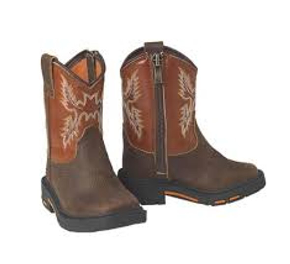 ARIAT LIL' STOMPERS BROWN ORANGE - BOOT KIDS BOYS - A441000002