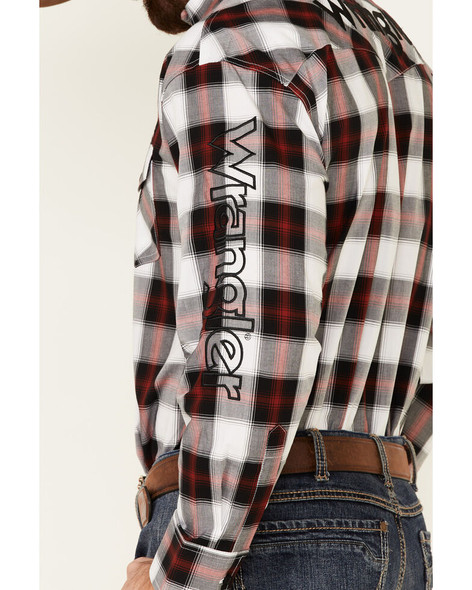 WRANGLER LOGO RED PLAID LONG SLEEVE - MENS SHIRT  - MP1349R