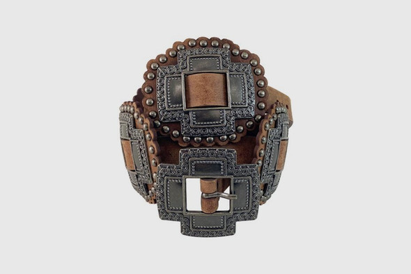 ROPER 1" CROSS SLIDE CONCHOS TAN - ACCESSORIES BELT LADIES - 5406790-TAN