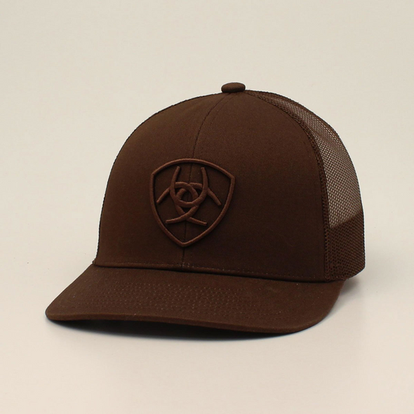 ARIAT BROWN ON BROWN SHIELD LOGO - HATS CAP  - A300053002