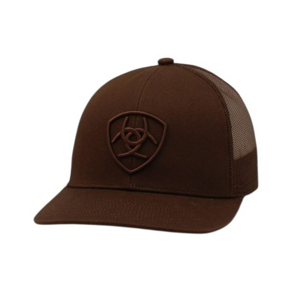 ARIAT BROWN ON BROWN SHIELD LOGO - HATS CAP  - A300053002
