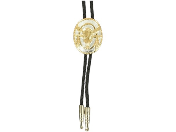 DOUBLE S COW SKULL FEATHER BOLO TIE - ACCESSORIES OTHER  - 22274