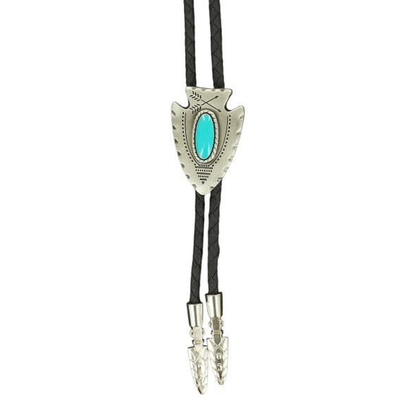 DOUBLE S ARROWHEAD TURQUOISE BOLO TIE - ACCESSORIES OTHER  - 22118