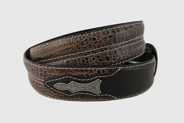 ROPER COGNAC WESTERN BROWN LEATHER - ACCESSORIES BELT MEN - 8640500-233