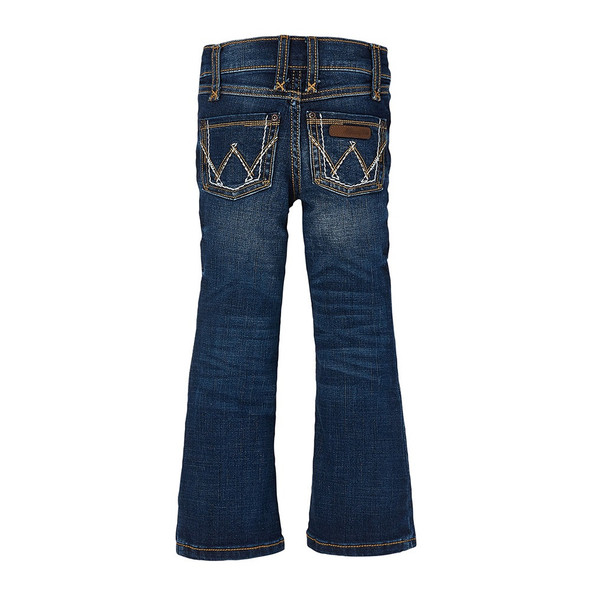 WRANGLER BOOTCUT DARK WASH STITCH PATCH - KIDS GIRLS JEANS - 09MWGMS