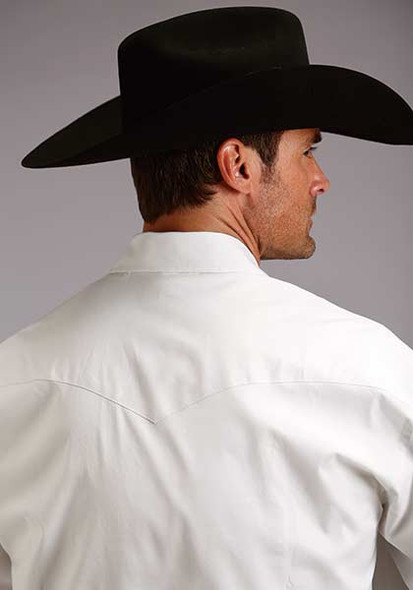 STETSON PINPOINT WHITE OXFORD SNAP - MENS SHIRT  - 11-001-0465-1025WH