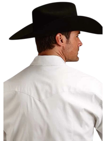 STETSON PINPOINT WHITE OXFORD SNAP - MENS SHIRT  - 11-001-0465-1025WH