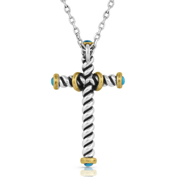 MONTANA SILVERSMITHS FOREVER CROSS TURQUOISE - ACCESSORIES JEWELRY NECKLACE - NC5328