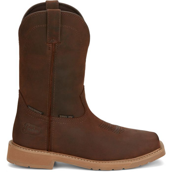 JUSTIN  BUSTER PECAN BROWN STEEL TOE - BOOT MENS WORK - SE3101