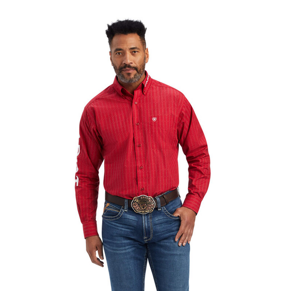 ARIAT TEAM LOGO MAXIMUS RED PRINT - MENS SHIRT  - 10041781