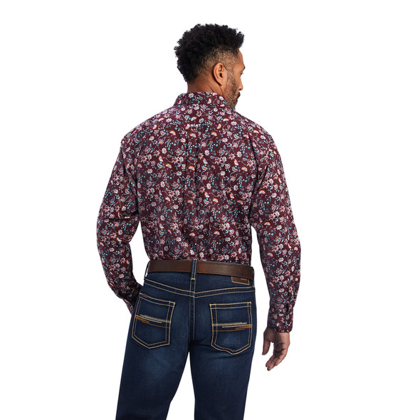ARIAT FLANNERY FLORAL MAROON PRINT - MENS SHIRT  - 10041746
