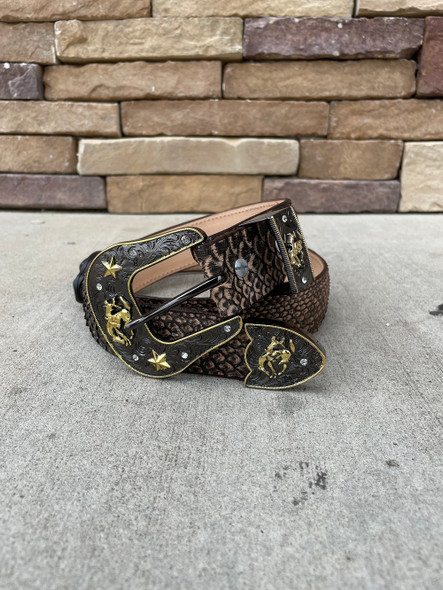 DILIGENCIA PYTHON ORIX BROWN - ACCESSORIES BELT MEN - PYTHON ORIX BROWN