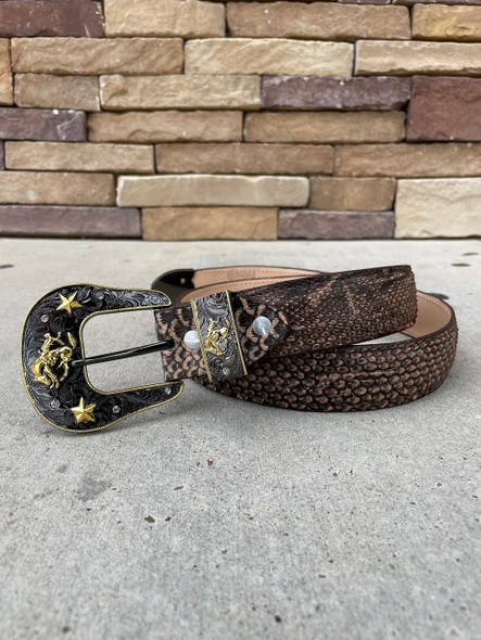 DILIGENCIA PYTHON ORIX BROWN - ACCESSORIES BELT MEN - PYTHON ORIX BROWN