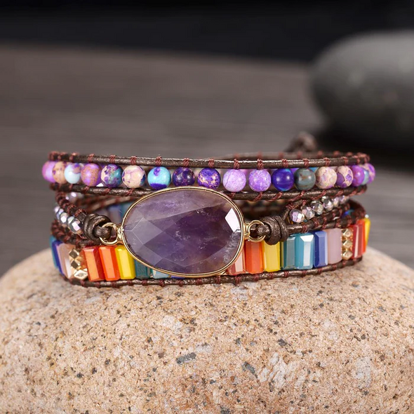 CAPE DIABLO AMETHYST RAINBOW WRAP - ACCESSORIES JEWELRY BRACELET - AMETHYST RAINBOW WRAP