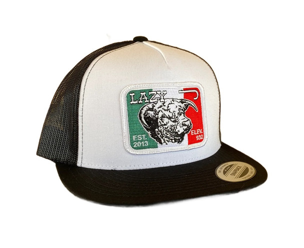 LAZY J MEXICO LOGO WHITE BLACK MESH - HATS CAP  - ALTBLK4MELEV